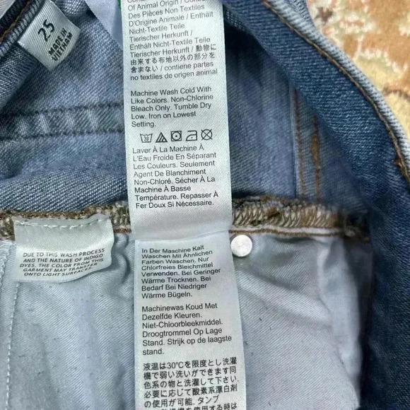 J Crew Demi Boot Cut Jeans Sz 25 Billie Crop Exposed Button Fly Raw Hem - Picture 9 of 10